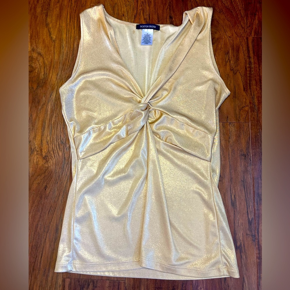 Boston Proper Shimmery Gold Tank in Ladies Size XS